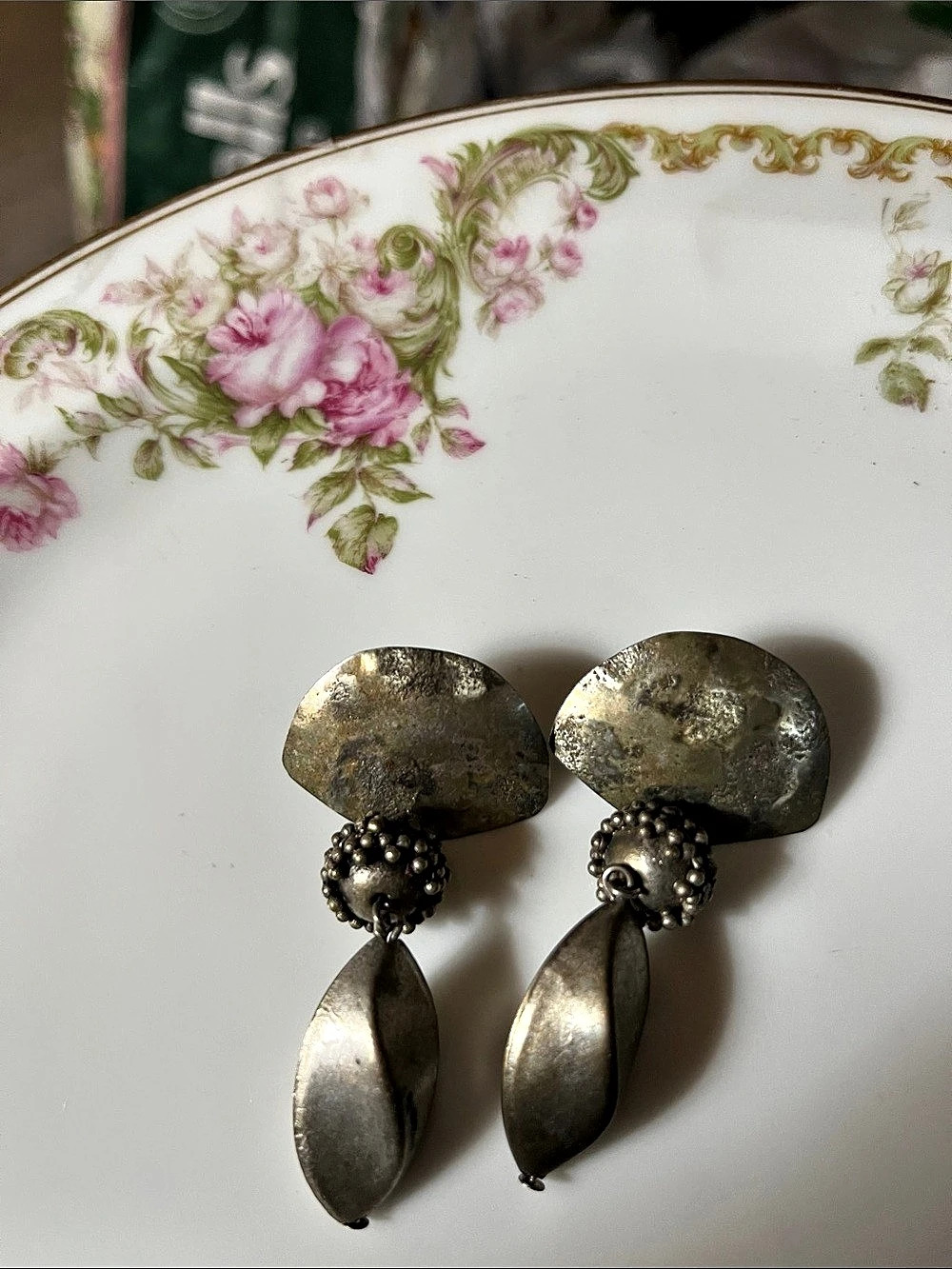 Silver & Gold Statement Drop Earrings